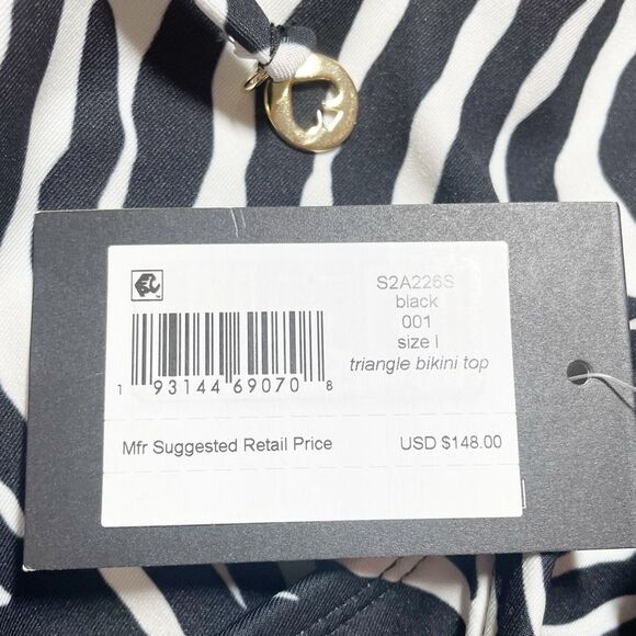 NWT Kate Spade Zebra Print Triangle Bikini Two Piece Swimsuit Women’s Size Large - Picture 7 of 11